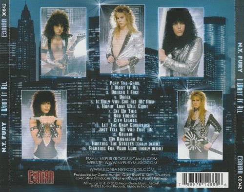 N.Y. Fury - I Want It All (2022) CD+Scans