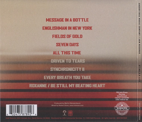 Sting - STING 3.0 Live (2025) CD|Scans