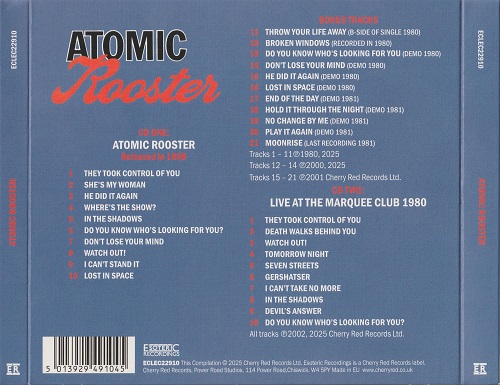 Atomic Rooster -  Atomic Rooster (Remastered 2025) [2CD]  CD Scans