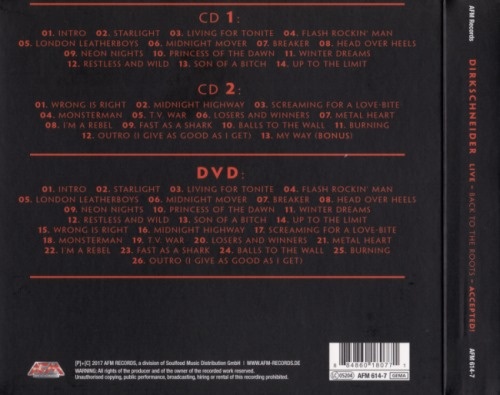 Dirkschneider - Livе: Васk То Тhе Rооts: Ассерtеd! [2СD+DVD9] (2017)